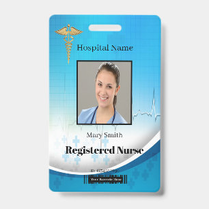 Caduceus Cross Medical Vertical Photo ID Badge