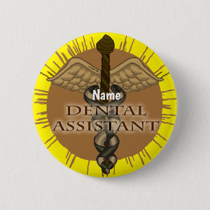 Caduceus Dental Assistant 6 Cm Round Badge