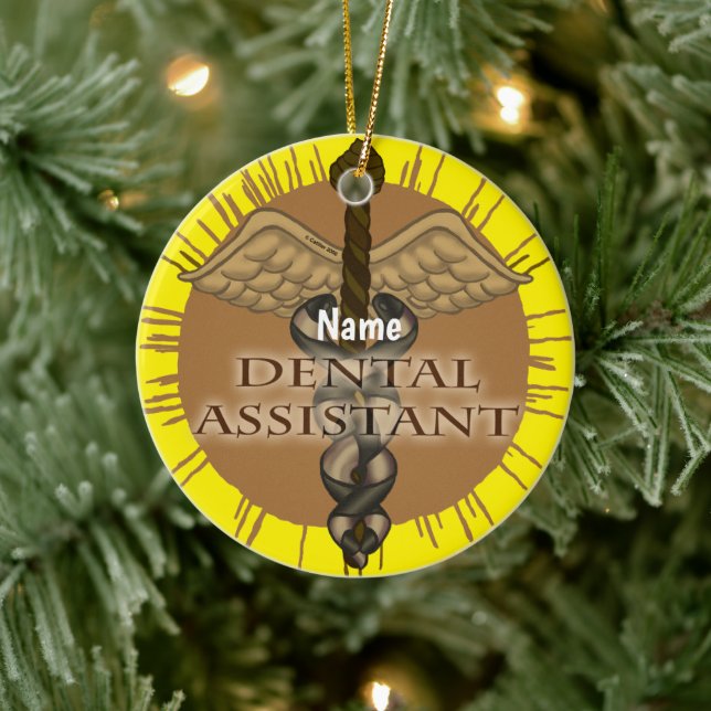 Caduceus Dental Assistant Ceramic Tree Decoration (Tree)