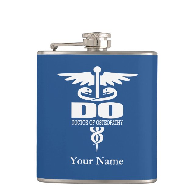 Caduceus DO Hip Flask (Front)