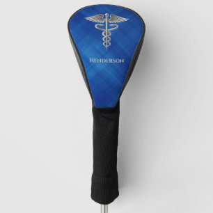 Caduceus Doctor Blue Texture Personalised Golf Head Cover