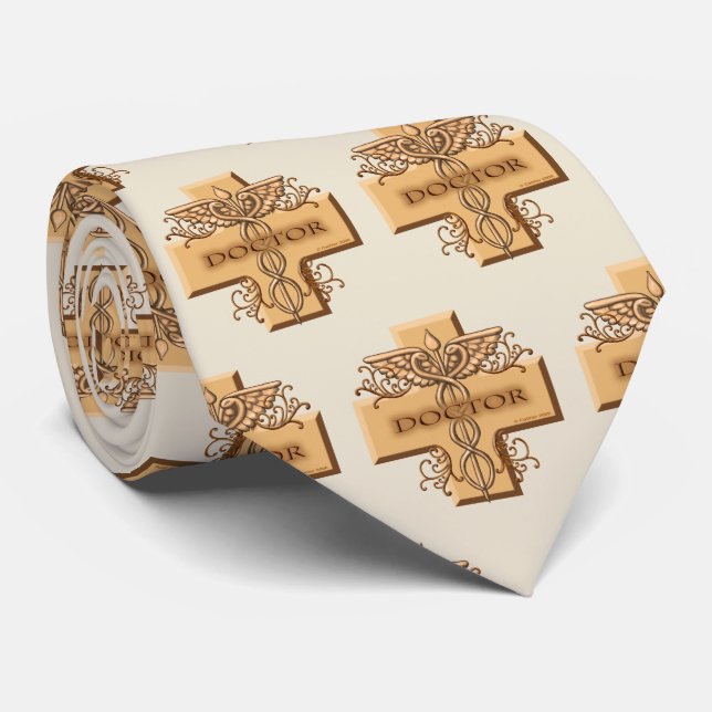 Caduceus Doctor Tie (Rolled)