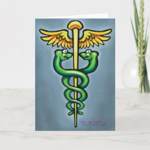 Caduceus Folded Greeting Card