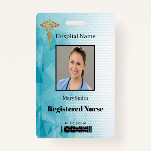 Caduceus Geometric Vertical Photo ID ID Badge
