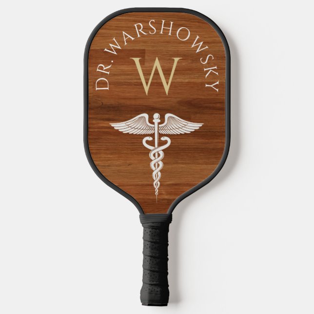 Caduceus | Gift for Doctors, Nurse, Medical Field  Pickleball Paddle (Back)