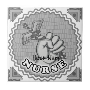 Caduceus hand nurse  tile
