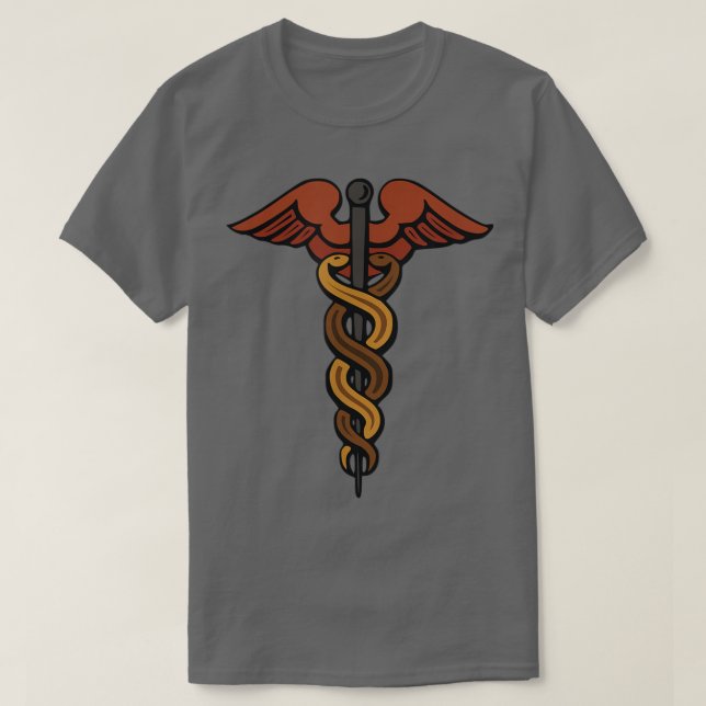 Caduceus Hermes T  Son of Zeus God Greek Mythology T-Shirt (Design Front)