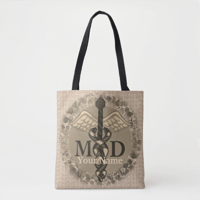 Caduceus MD Doctor  tote bag (Front)