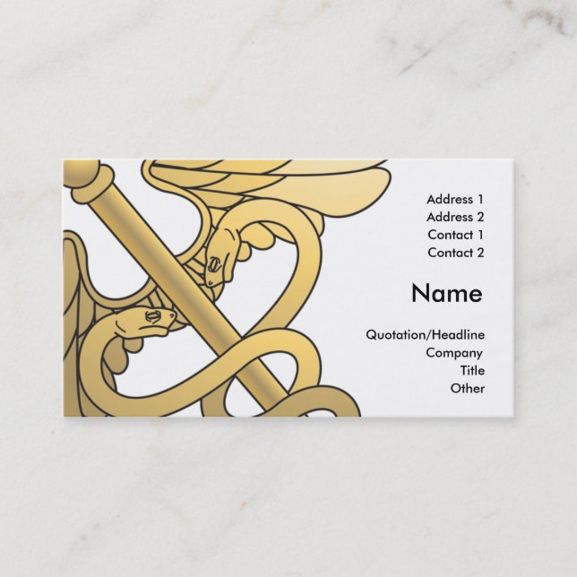 caduceus medical business card design (Front)