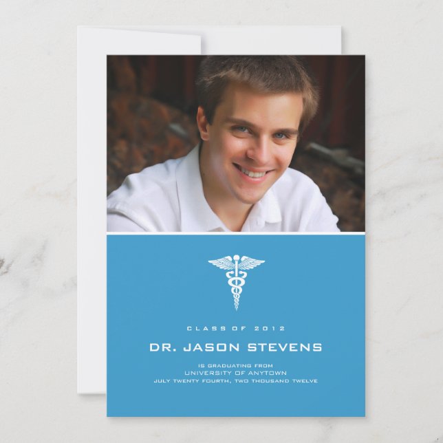 Caduceus Medical Graduation Invitation (Front)