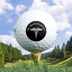 Caduceus Medical Snake Staff Gift for Doctor  Golf Balls