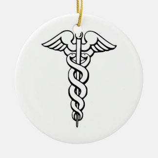 Caduceus Medical Symbol Ceramic Tree Decoration