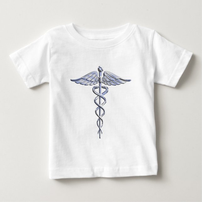 Caduceus Medical Symbol on Black Baby T-Shirt (Front)