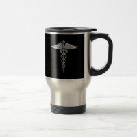 Caduceus Medical Symbol on Black