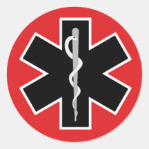 Caduceus Medical Symbol (Red White Black)