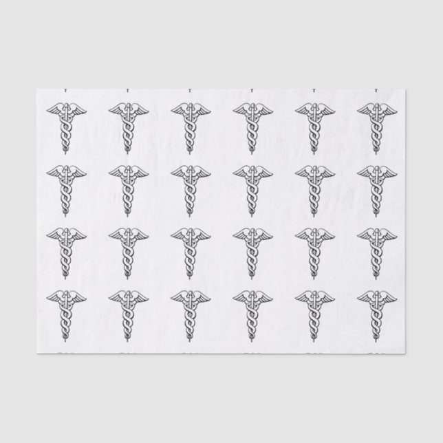 Caduceus Medical Symbol Tissue Paper (Front)