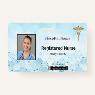 Caduceus Molecule Medical Photo ID ID Badge