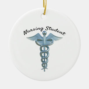 Caduceus Nursing Student Ceramic Tree Decoration