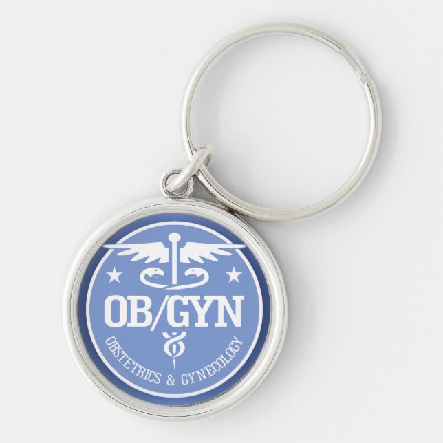 Caduceus OBGYN gift ideas Key Ring (Front)