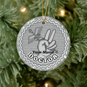 Caduceus peace doctor  ceramic tree decoration
