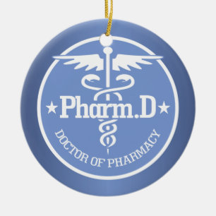 Caduceus PharmD 2 Ceramic Tree Decoration