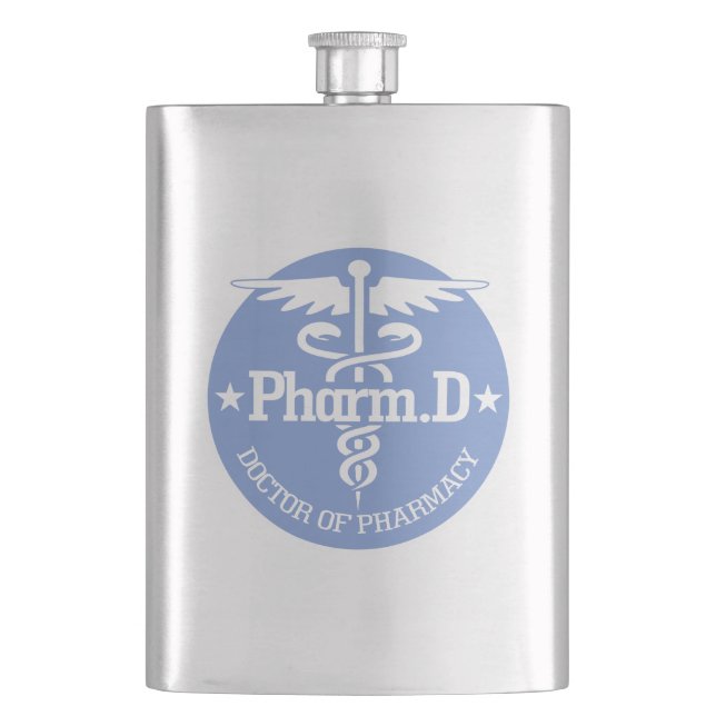 Caduceus PharmD 2 Hip Flask (Front)