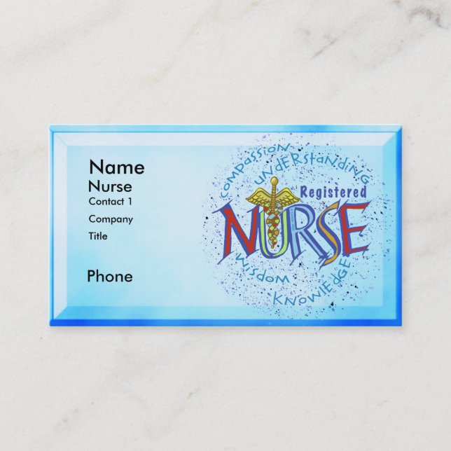 Caduceus  Registered Nurse business cards (Front)