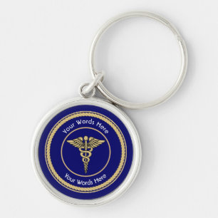 Caduceus Rope Shield Universal Custom Key Ring