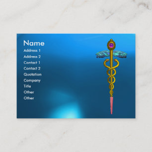 CADUCEUS SAPPHIRE, vibrant gold pink blue Business Card