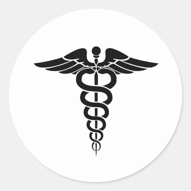 Caduceus Staff Classic Round Sticker (Front)