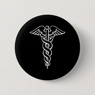 Caduceus Symbol Nurse Doctor Medic Rn Np Na Hospit 6 Cm Round Badge