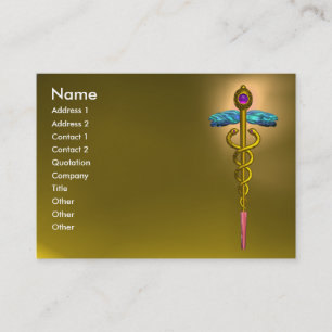 CADUCEUS, TOPAZ YELLOW vibrant gold amethyst Business Card