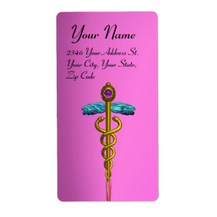 CADUCEUS, vibrant gold amethyst ,violet pink