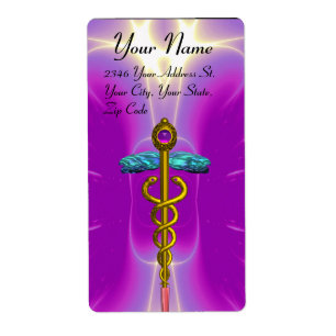 CADUCEUS,vibrant gold amethyst violet pink fuchsia