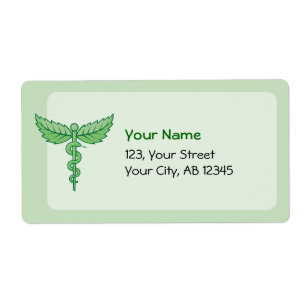 Caduceus with leaves