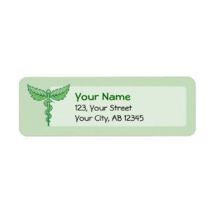 Caduceus with leaves