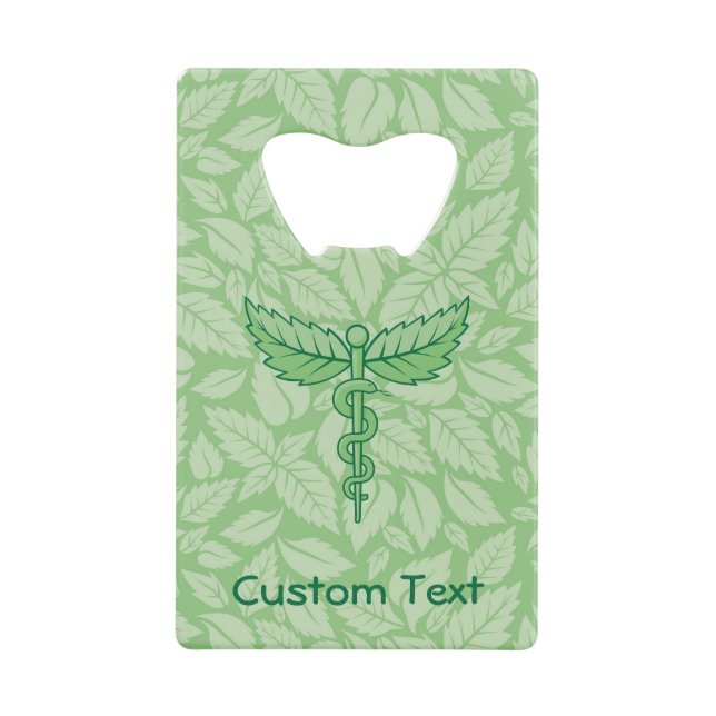 Caduceus with Leaves Background (Front)
