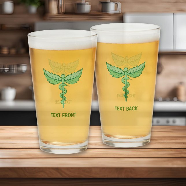 Caduceus with Leaves Glass (Creator Uploaded)
