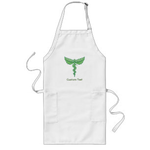 Caduceus with Leaves Long Apron