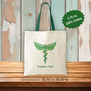 Caduceus with Leaves Tote Bag