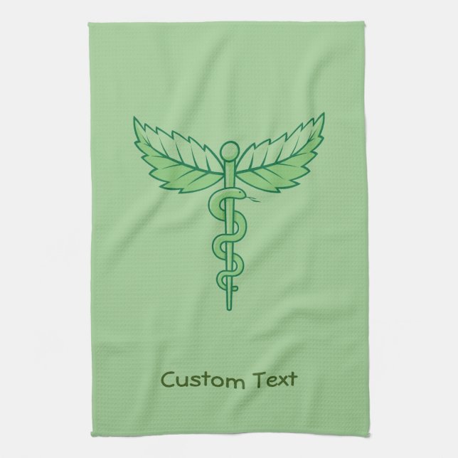 Caduceus with Leaves Towel (Vertical)