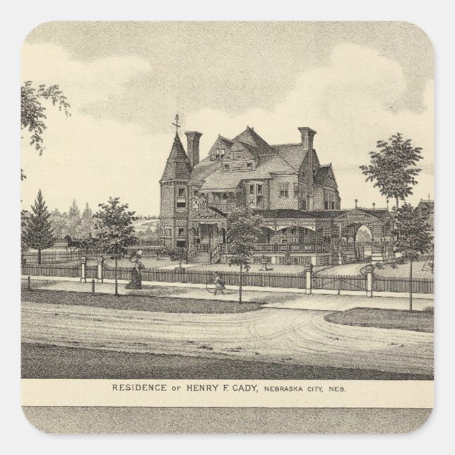Cady and Kilpatrick, Nebraska Square Sticker (Front)