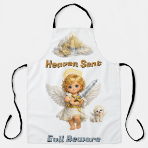 Cael and Halo Heaven Sent Evil Beware Apron