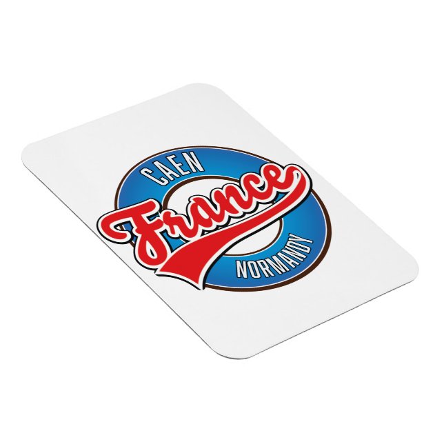 Caen Normandy France retro logo Magnet (Right Side)