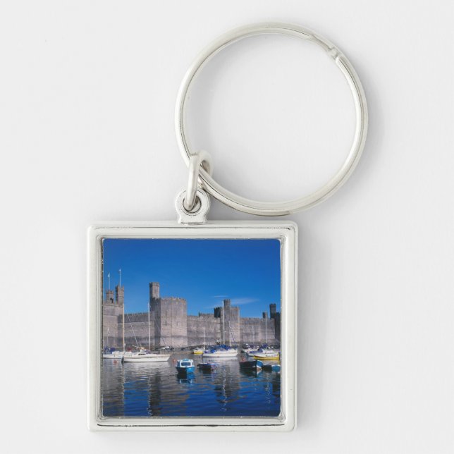Caernarfon Castle, Gwynedd, Wales Key Ring (Front)