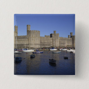 Caernarfon Castle, Gwynedd, Wales (RF) 15 Cm Square Badge