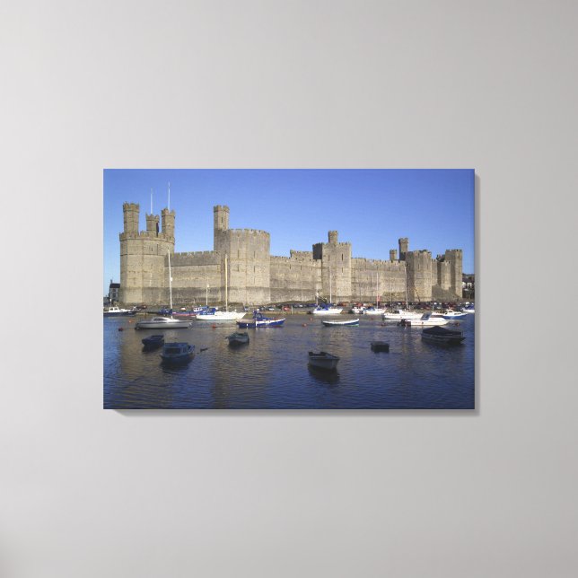 Caernarfon Castle, Gwynedd, Wales (RF) Canvas Print (Front)