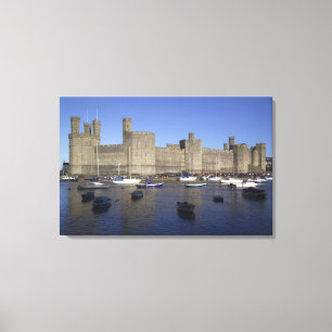 Caernarfon Castle, Gwynedd, Wales (RF) Canvas Print
