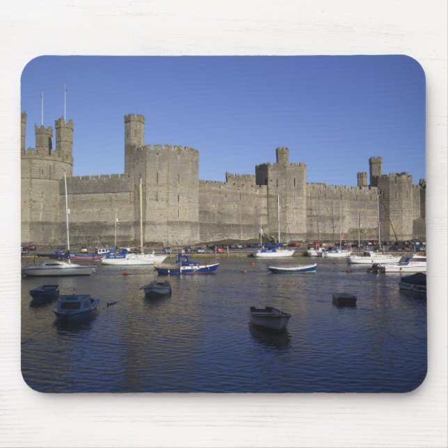 Caernarfon Castle, Gwynedd, Wales (RF) Mouse Pad (Front)