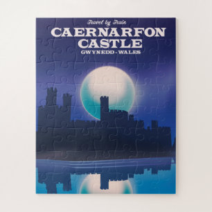 Caernarfon Castle, Gwynedd Wales travel poster Jigsaw Puzzle